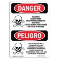 Signmission Safety Sign, OSHA Danger, 10" Height, Chlorine Hazard Area Bilingual Spanish OS-DS-D-710-VS-1067